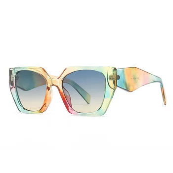 Ретро Полигональные Разноцветные солнцезащитные очки 