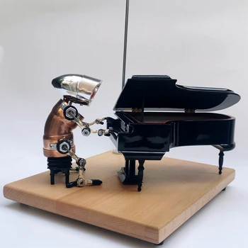 Робот в стиле стимпанк, Креативное украшение дома, прихожей, спальни, рабочего стола, Механическое оформление пианино в индустриальном стиле