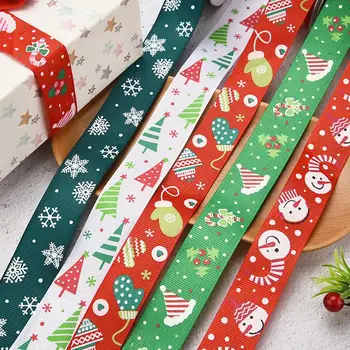 Рождественская лента 25 мм с принтом снеговика, рождественская лента для рождественского украшения ручной работы, упаковка подарков своими руками 2023, принадлежности для вечеринок