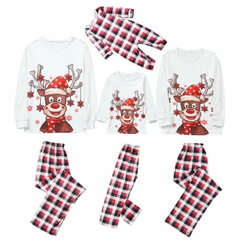 Рождественские пижамы Семейные пижамы De Navidad Знакомые Рождественские домашние пижамы Пижамный комплект для родителей и детей, подходящие к семейной одежде