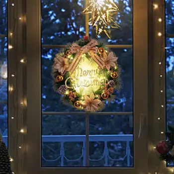 Рождественский венок для праздника Отличные украшения для Рождественской вечеринки Венок для длительного использования Дверной венок Рождественские украшения Дверной венок