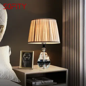 Роскошная настольная лампа SOFITY Modern Crystal с креативным затемнением светодиодных настольных светильников для дома, гостиной, прикроватной тумбочки в спальне