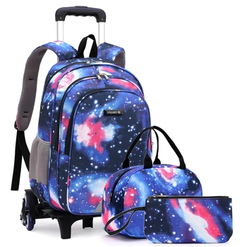 Рюкзаки на колесиках для младших школьников для мальчиков, сумка на колесиках, школьные сумки-тележка на 6 колесах, дорожный багаж, детская сумка для книг