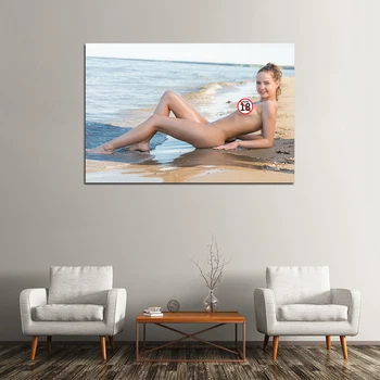 Сексуальная молодая девушка на пляже Фото Современные настенные художественные плакаты и принты Настенная живопись на холсте Для декора гостиной