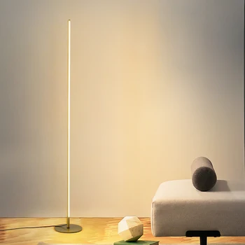 Скандинавский светодиодный торшер в черном корпусе с дистанционным управлением и затемнением, стоячие светильники для гостиной, спальни, художественное освещение в помещении, светильник