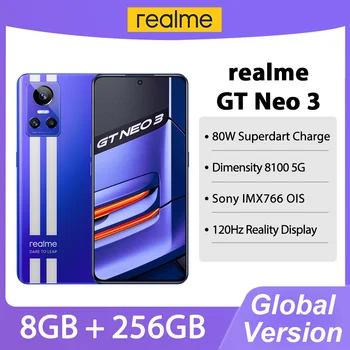 смартфон realme GT NEO 3 Neo3 8 ГБ 256 ГБ 80 Вт Заряд 5000 мАч 6,72 