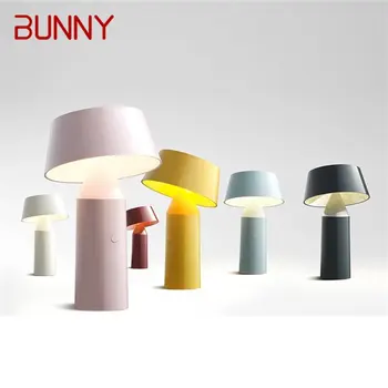 Современная настольная лампа BUNNY, креативная светодиодная беспроводная декоративная для дома, перезаряжаемая настольная лампа
