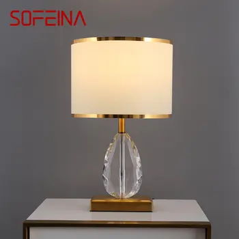Современная хрустальная настольная лампа SOFEINA, винтажные светодиодные настольные лампы с креативным затемнением, роскошные светильники для дома, декора гостиной, спальни