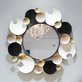 Современное декоративное зеркало для входа в дом Скандинавское круглое зеркало макраме Декор комнаты Эстетическое оформление Салона Украшение дома