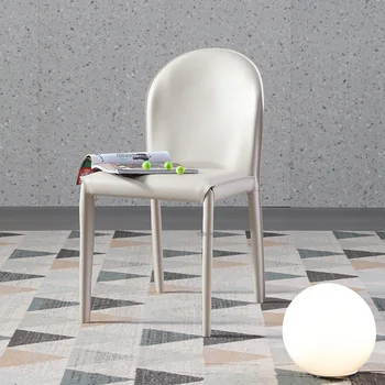 Современное минималистичное Седло обеденного стула из белой кожи, Роскошные обеденные стулья в скандинавском стиле, Дизайнерская мебель для дома Muebles De Cocina WZ