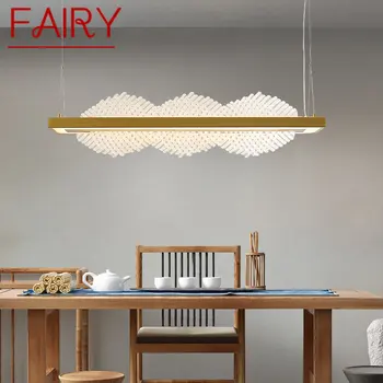 Современный подвесной светильник FAIRY LED в китайском креативном простом дизайне, золотая потолочная люстра для домашнего чайного домика, столовой