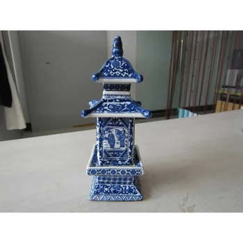 Старинные коллекционные китайские многослойные вазы из синего и белого фарфора