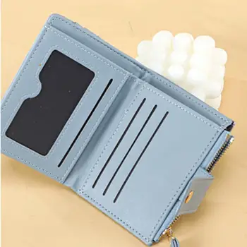 Стильный женский кошелек с несколькими отделениями, держатель для кредитных карт, студенческий короткий футляр для монет на кнопке