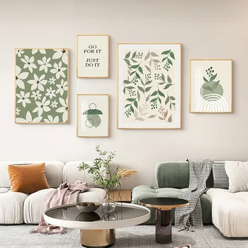 Украшение гостиной с зеленым растением в скандинавском стиле, Цветок лимона, Винтажная живопись на холсте, современные плакаты и принты для домашнего декора