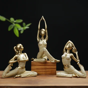 Украшение дома Кавайная фигурка для йоги Мечта девушки Современная Домашняя скульптура из смолы Куклы для девочек-красоток из смолы Свадебные поделки в подарок