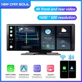 Универсальное 10-дюймовое автомобильное радио, Мультимедийный видеоплеер, беспроводной Carplay, Автоматический сенсорный экран Android для автомобиля Nissan Toyota