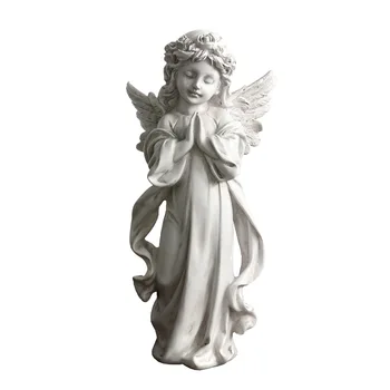 Фигурка Ангела из смолы Уникальная Статуя Крылатого Ангела Украшение домашнего сада Скульптура с Дремлющим углом Настольная Декоративная Статуя